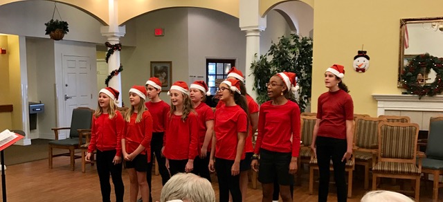 6th Grade Chorus class sings at an assisted living faciltiy