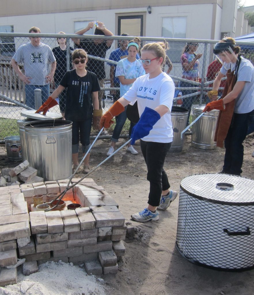 Ceramics students participate in raku firing